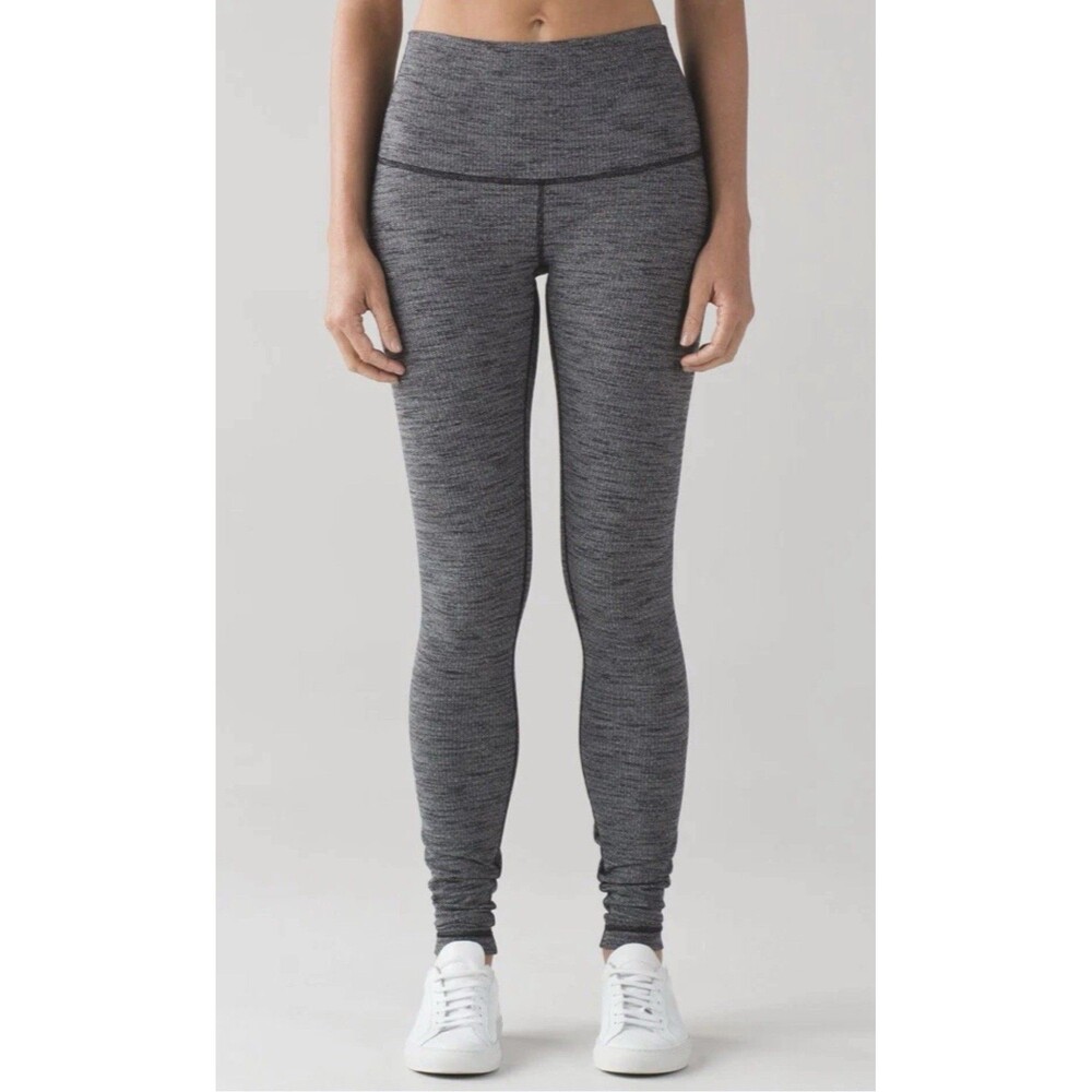 Lululemon Wunder Under Pant Hi-Rise 31" Luon Variegated Knit Heathered Black 4